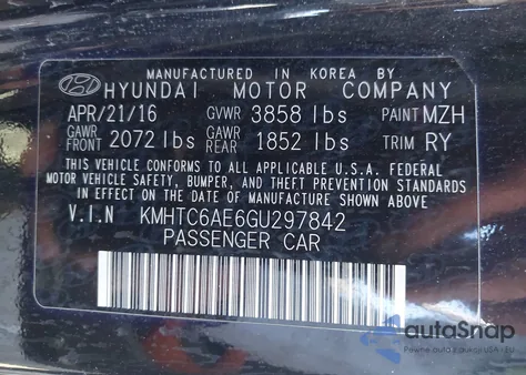 2016 Hyundai Veloster Turbo from USA, damaged, VIN KMHTC6AE6GU297842